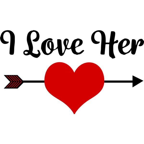 Couple Designs, Editable Black & Red Vector Color, I Love Her Statement Arrow, Mens Design, Digital Printing, Sublimation Printing, Shirt Print, Mug Print, Keychain Print, Polo Shirt Print, Jacket Print, Mug Print, Customizable, Personalize Gift - CC13 -  Thumbnail