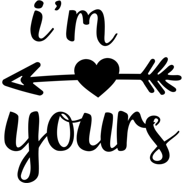 Couple Designs, Editable Black & White Vector Color, I'm Yours Statement Arrow, Ladies Design, Digital Printing, Sublimation Printing, Shirt Print, Mug Print, Keychain Print, Polo Shirt Print, Jacket Print, Customizable, Personalize Gift - CC8 - B Thumbnail