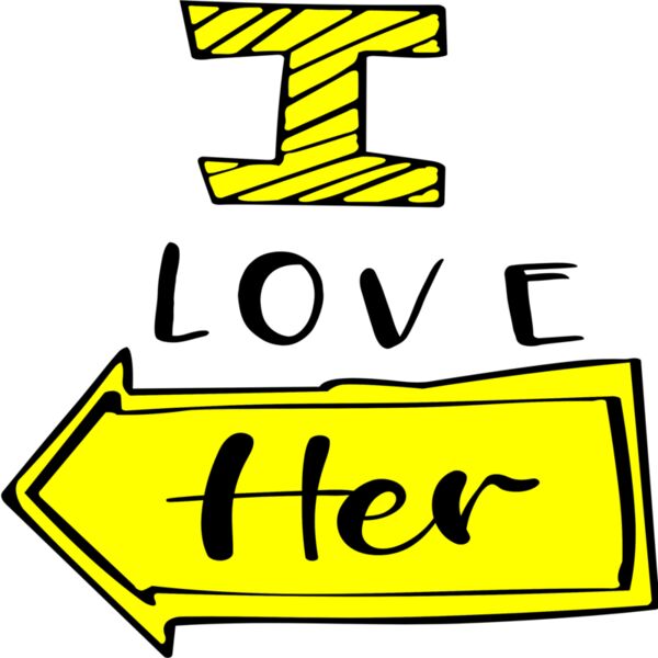 Couple Designs, Editable Black & Yellow Vector Color, I Love Her Statement Arrow, Mens Design, Digital Printing, Sublimation Printing, Shirt Print, Mug Print, Keychain Print, Polo Shirt Print, Jacket Print, Customizable, Personalize Gift - CC7 - B Thumbnail