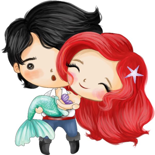 Couple Designs, Cliparts, Green, Red, Violet, Blue, Black and White,  PNG Design, Little Mermaid and Prince, Beautiful Mermaid and Prince, Men and Ladies Design, Digital Printing, Sublimation Printing, Spot Print, Shirt Print, Mug Print, Keychain Print. P Thumbnail
