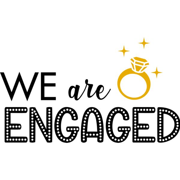Couple Designs, Templates, Changeable Color, Black and Yellow Design, Vector Design, We Are Engaged Statement, Shinning Ring Clipart, Mens and Ladies Design, Digital Print, Sublimation Printing, Digital Printing, Spot Print, Shirt Print, Keychain Print, P Thumbnail