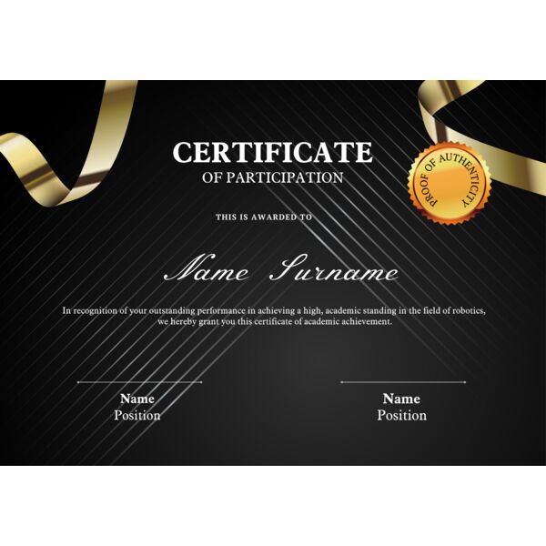 Modern Golden and Black Certificate Thumbnail