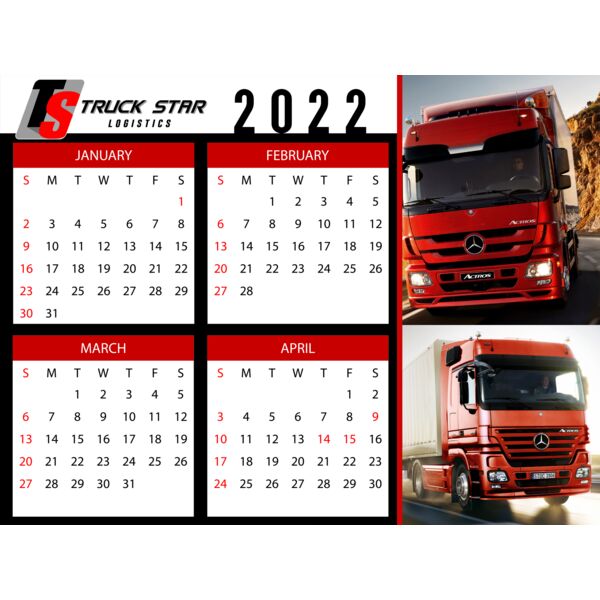 Landscape Calendar Template, Changeable Photo - 1 Thumbnail