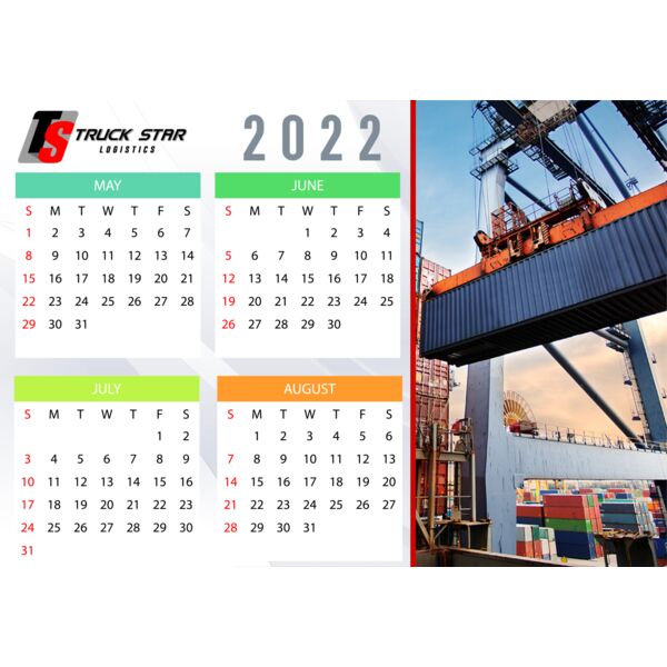 Landscape Calendar Template, Changeable Photo 3.5x5 - Set 2 Thumbnail