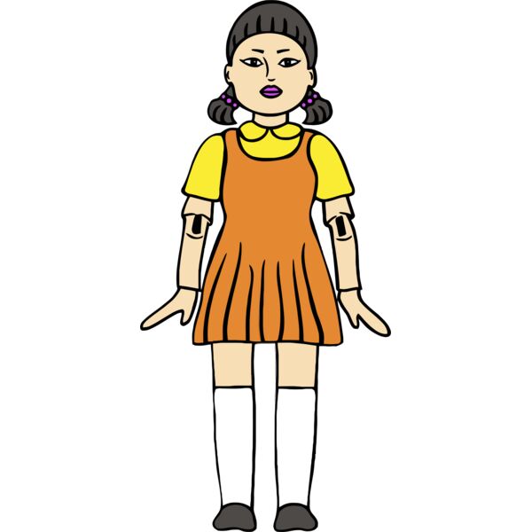 Squid Game, Background, Cliparts, Solid Color, Black, Green, Red and White, PNG, Giant Robot Doll, Mens Design, Ladies Design, Digital Printing, Full Print, Shirts, Mugs, Keychain, Poloshirt, Jacket, Customizable, Popular, Personalized Gift - SQG 16 Thumbnail