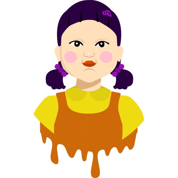 Squid Game, Background, Cliparts, Solid Color, Black, Green, Red and White, PNG, The Robot Doll, Mens Design, Ladies Design, Digital Printing, Full Print, Shirts, Mugs, Keychain, Poloshirt, Jacket, Customizable, Popular, Personalized Gift - SQG 15 Thumbnail