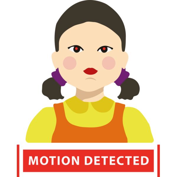 Squid Game,Templates, Solid Color, Yellow, Orange, Violet, Black and Red, PNG, Cute Giant Doll, Motion Detected Statement Mens Design, Ladies Design, Digital Printing, Full Print, Shirts, Mugs, Keychain, Poloshirt, Jacket, Customizable, Popular, Personali Thumbnail