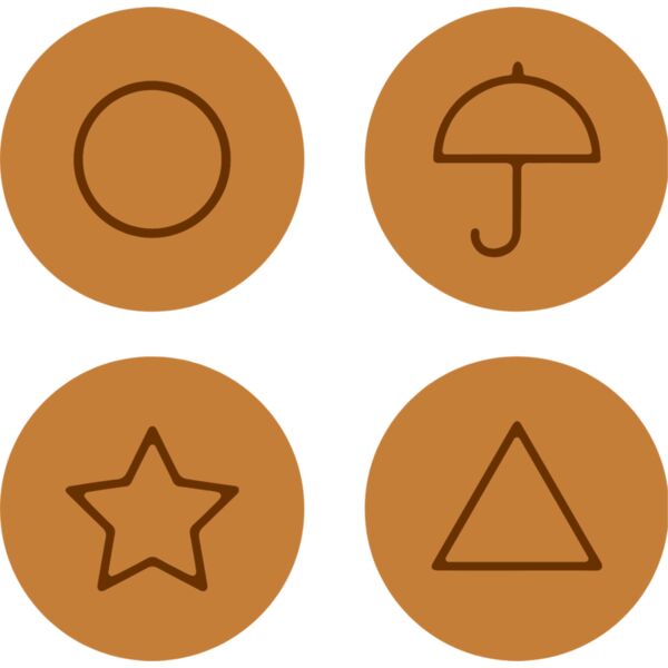 Squid Game, ,Editable, Clipart, Solid Color, Brown and Black, PNG, Sugar Honeycomb, Mens Design, Ladies Design, Digital Printing, Full Print, Shirts, Mugs, Keychain, Poloshirt, Jacket, Customizable, Popular, Personalized Gift - SQG 8 Thumbnail