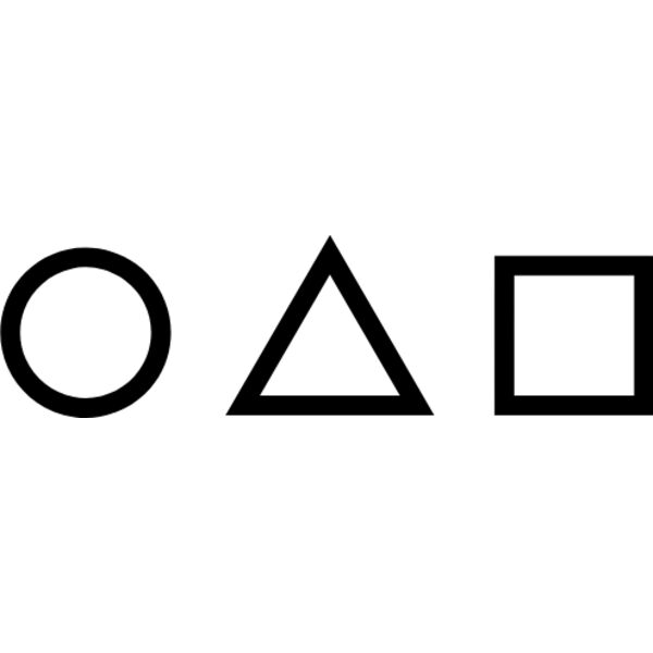 Squid Game,Editable, Clipart, Solid Color, Pink and White, PNG, The Squid Game Symbol, Circle, Triangle and Square. Mens Design, Ladies Design, Digital Printing, Full Print, Shirts, Mugs, Keychain, Poloshirt, Jacket, Customizable, Popular, Personalized Gi Thumbnail