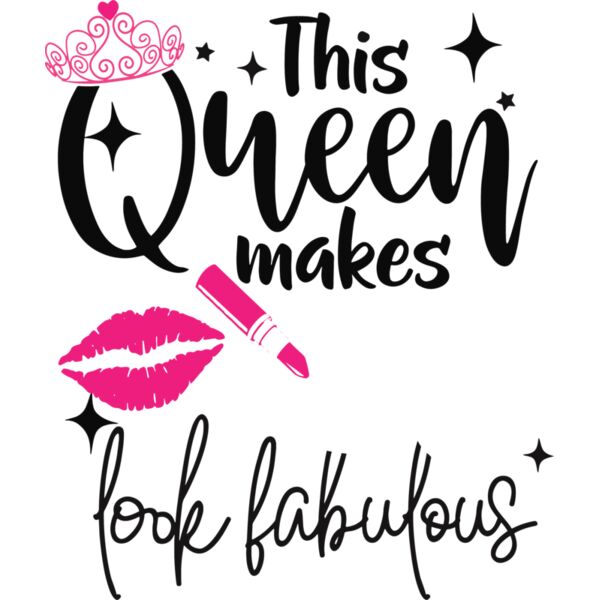 Adult Birthday Statements,Statement, Solid Color, Black and Pink, PNG, This Queen Makes Look Fabulous , Ladies Design, Digital Printing, Full Print, Shirts, Mugs, Keychain, Poloshirt, Jacket, Customizable, Popular, Personalized Gift - this queen 50 Thumbnail