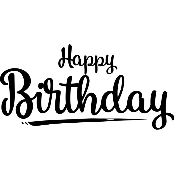 Birthday Typography , Statement , Changeable Color , Black Design , Vector Design , Happy Birthday , Digital Printing , Customizable , Personalized Gift - BT 06 Thumbnail