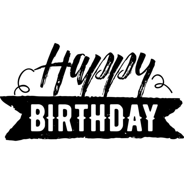 Birthday Typography , Statement , Changeable Color , Black Design , Vector Design , Happy Birthday , Digital Printing , Customizable , Personalized Gift - BT 08 Thumbnail