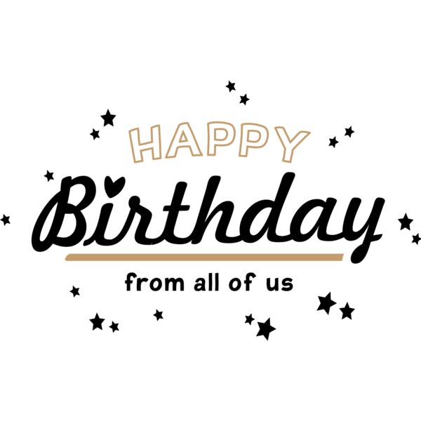 Birthday Typography , Statement , Changeable Color , Black and Brown Design , Vector Design , Happy Birthday , Full of Stars , Digital Printing , Customizable , Personalized Gift - BT 23 Thumbnail