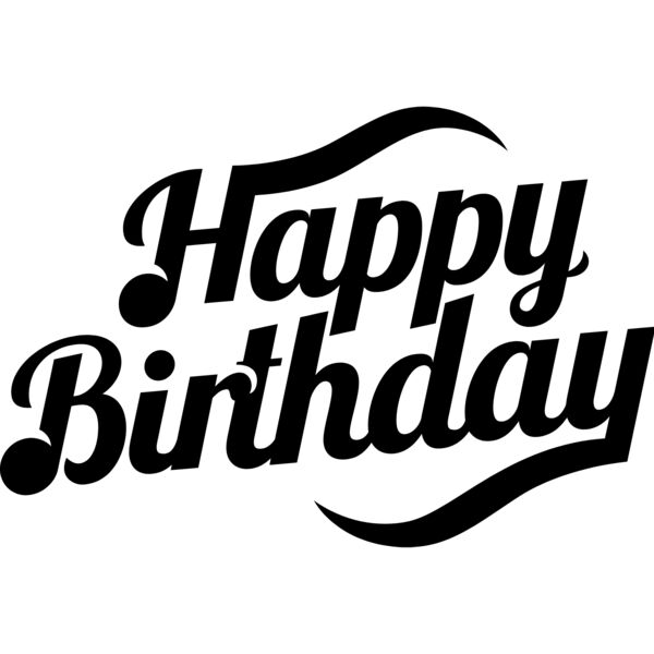 Birthday Typography , Statement , Changeable Color , Black Design , Vector Design , Happy Birthday , Digital Printing , Customizable , Personalized Gift - BT 11 Thumbnail