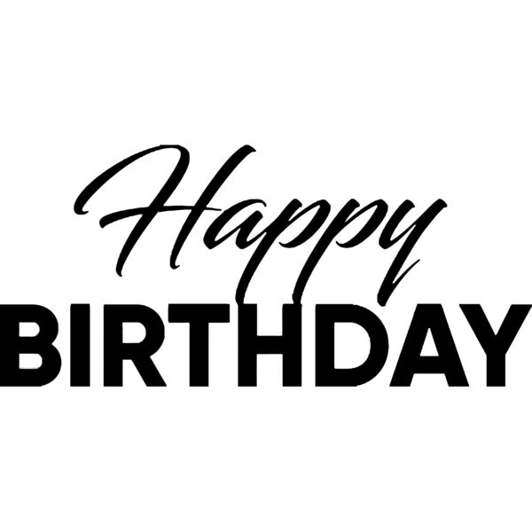 Birthday Typography , Statement , Changeable Color , Black Design , Vector Design , Happy Birthday , Digital Printing , Customizable , Personalized Gift - BT 05 Thumbnail