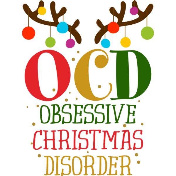 Christmas Designs, Funny Christmas Designs, Statement, Black, Red and White, PNG, Christmas Statement Designs, Obsessive Christmas Disorder, Mens Design, Ladies Design, Digital Printing, Full Print, Shirts, Mugs, Keychain, Poloshirt, Jacket, Customizable, Thumbnail