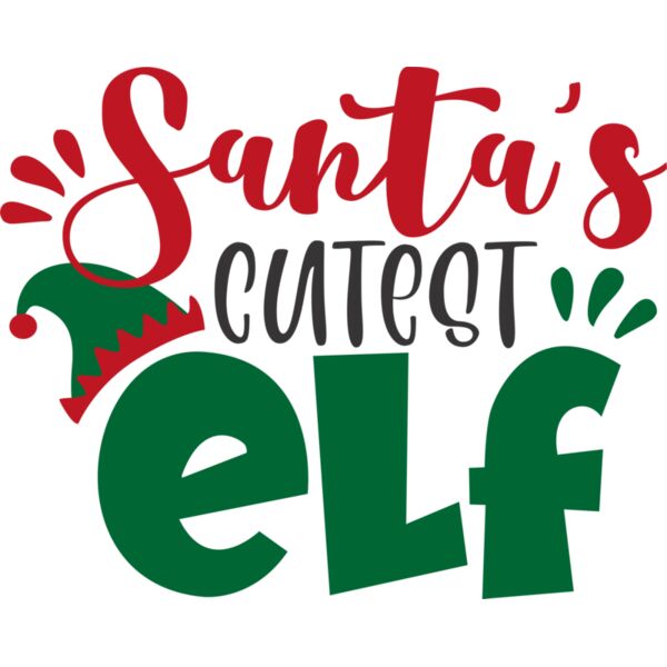 Christmas Designs , Kids Christmas Designs , Statement , Brown , Red , Green , Blue and White , PNG , Christmas Statement Designs , Santa's Cutest Elf , Glitter , Kids Designs , Digital Printing , Full Print , Shirts , Mugs , Keychain , Poloshirt - KCD-04 Thumbnail