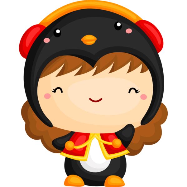 Christmas Designs , Kids Christmas Designs , Clipart , Brown , Red , Black and White , PNG , Christmas Clipart Designs , Cute Penguin Kid , Kids Designs , Digital Printing , Full Print , Shirts , Mugs , Keychain , Poloshirt , Jacket , Customizable , Perso Thumbnail