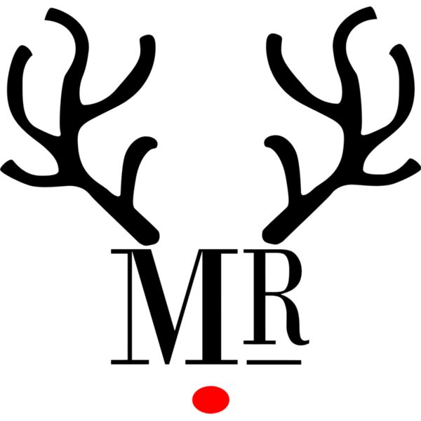 Christmas Designs, Couple Designs, Statement, Solid Color, Black and Red, Vector, Christmas Couple Designs, MR. Deer,  Mens Design, Digital Printing, Full Print, Shirts, Mugs, Keychain, Poloshirt, Jacket, Customizable, Personalized Gift - CHC 06 B Thumbnail