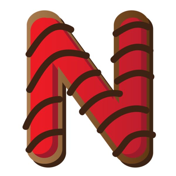 Christmas Designs, Family Designs, Clipart, Red, Black and Brown, PNG, Christmas Initials Designs, Letter N, Mens Design. Ladies Design, Digital Printing, Full Print, Shirts, Mugs, Keychain, Poloshirt, Jacket, Customizable, Personalized Gift - CHF-1D N Thumbnail