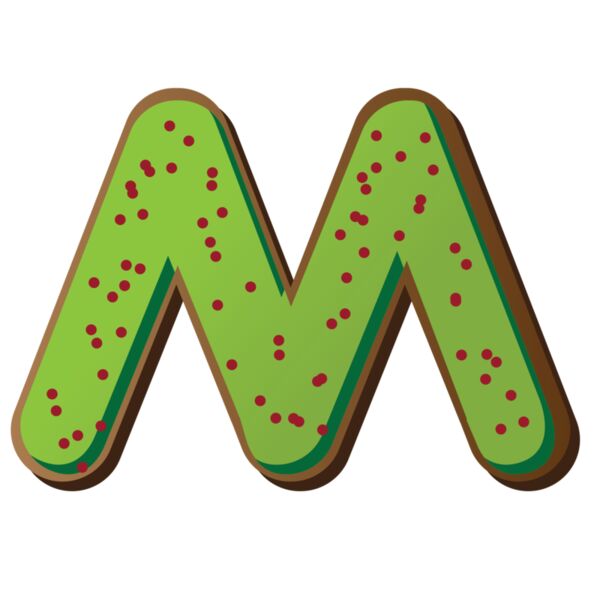 Christmas Designs, Family Designs, Clipart, Red, Green and Brown, PNG, Christmas Initials Designs, Letter M, Mens Design. Ladies Design, Digital Printing, Full Print, Shirts, Mugs, Keychain, Poloshirt, Jacket, Customizable, Personalized Gift - CHF-1D M Thumbnail
