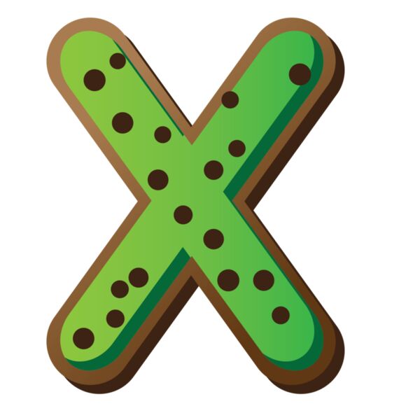 Christmas Designs, Family Designs, Clipart, Green, Black and Brown, PNG, Christmas Initials Designs, Letter X, Mens Design. Ladies Design, Digital Printing, Full Print, Shirts, Mugs, Keychain, Poloshirt, Jacket, Customizable, Personalized Gift - CHF-1D X Thumbnail