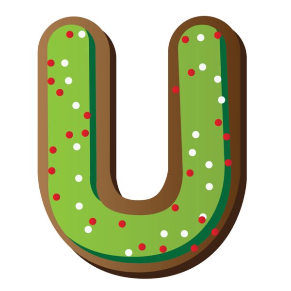 Christmas Designs, Family Designs, Clipart, Green, Red, White and Brown, PNG, Christmas Initials Designs, Letter U, Mens Design. Ladies Design, Digital Printing, Full Print, Shirts, Mugs, Keychain, Poloshirt, Jacket, Customizable, Personalized Gift - CHF- Thumbnail