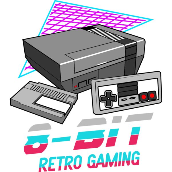 Retro Gaming , Template , Solid Color  , Colorful , PNG , Gaming , Classic Gaming Console , Men Designs , Digital Printing , Customizable , Personalized Gift - 8 bit retro gamer super nintendo Thumbnail