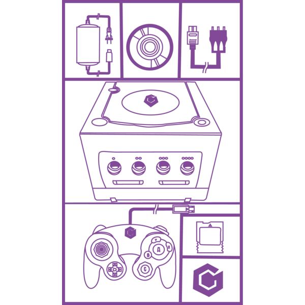 Retro Gaming , Template , Solid Color , Violet , PNG , Gaming , Xbox Console , Men Designs , Digital Printing , Customizable , Personalized Gift - GameCube Thumbnail