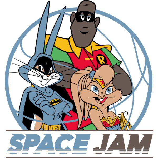 Space Jam , Template , Solid Color , Blue , Gray , Black and White , PNG , Tune Squad , Bugs Bunny The Batman , Lebron James The Robin , Lola Bunny The Wonderwoman , Men Designs , Ladies Designs , Digital Printing , Customizable - SJ-008 Thumbnail