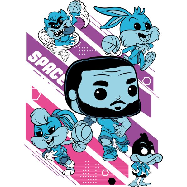 Space Jam , Template , Solid Color , Pink , Violet , Sky Blue , Black and White , PNG , Looney Tunes , Lebron James , Bugs Bunny , Lola Bunny , Tasmanian Devil , Men Designs , Digital Printing , Customizable , Personalized Gift - SJ-004 Thumbnail