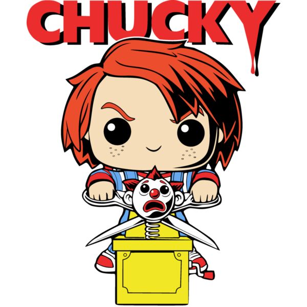 Funko POP , Template , Solid Color ,  Red , Orange , Blue , Yellow , Black and White , PNG , Cartoons , Childs Play , Chucky Doll , Mens Designs , Digital Printing , Customizable , Personalized Gift - Chucky Thumbnail