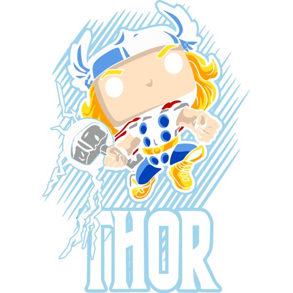 Funko POP , Template , Solid Color , Gray , Cream , Red , Blue , Sky Blue , PNG , Marvel Cartoons , Classic Thor , Digital Printing , Customizable , Personalized Gift - Funko Thor 4 Thumbnail