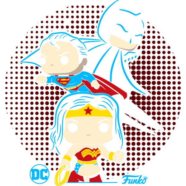 Mugs Designs , Template , Solid Color , Cyan , Yellow , Red , Maroon , White , PNG , Funko Pop , Justice League , Batman , Superman , Wonderwoman , Digital Printing , Customizable , Personalized Gift - Funko DC Thumbnail