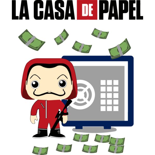 Mugs Designs , Template , Solid Color , Navy Blue , Green , Gray , Red , Cream , Black and White , PNG , Funko Pop , La Casa De Papel , Money Heist , Digital Printing , Customizable , Personalized Gift - Funko Casa De Papel Thumbnail