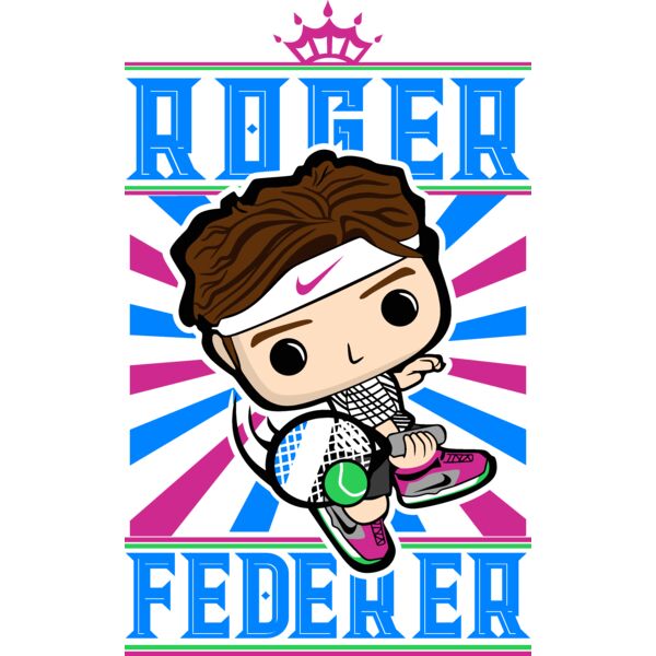 Mugs Designs , Template , Solid Color , Cyan , Green , Violet , Cream , Black and White , PNG , Funko Pop , Roger Tennis Pro , Digital Printing , Customizable , Personalized Gift - Funko Roger Federer Thumbnail