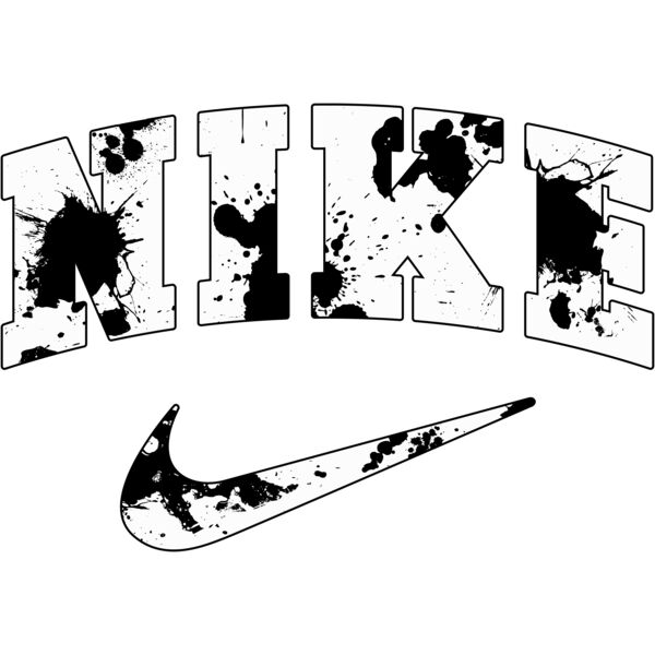 BRAND , Nike Splash , Template , Solid Color , Black and White , PNG , Nike Designs , Nike Logo Paint Splatter , Men Designs , Digital Printing , Customizable , Personalized Gift - Nike black splatter Thumbnail