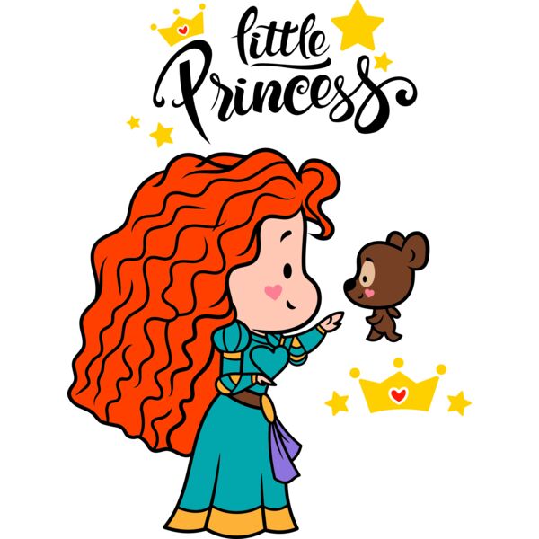 Little Princess , Template , Solid Color , Blue Green , Orange , Violet , Yellow , Red and Brown , PNG , Disney Princess , Brave Merida , Kids Design , Digital Printing , Customizable , Personalized Gift - Merida Thumbnail