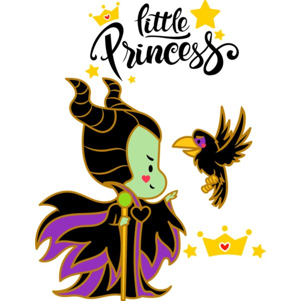 Little Princess , Template , Solid Color , Violet , Red , Yellow , Black and Green , PNG , Disney Princess , Maleficent The Mistress of Evil , Kids Design , Digital Printing , Customizable , Personalized Gift - Malefica Thumbnail