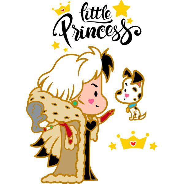 Little Princess , Template , Solid Color , Red , Gray , Cream , Yellow , Black and White , PNG , Disney Princess , Cruella Villain of Dalmatians , Kids Design , Digital Printing , Customizable , Personalized Gift - Cruella Thumbnail