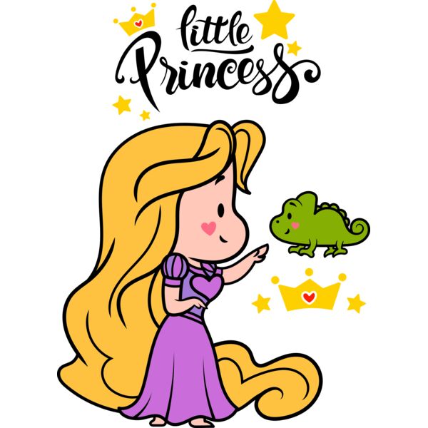 Little Princess , Template , Solid Color , Purple , Yellow , Black and Green , PNG , Disney Princess , Rapunzel Tangled , Kids Design , Digital Printing , Customizable , Personalized Gift - Rapunzel Thumbnail