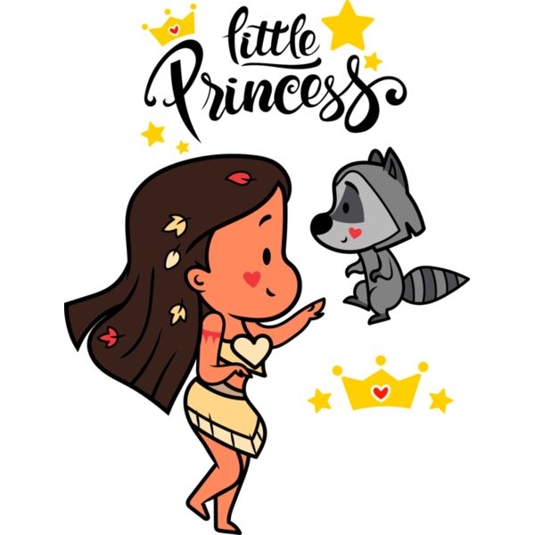 Little Princess , Template , Solid Color , Cream , Yellow , Gray , Black and Brown , PNG , Disney Princess , Pocahontas , Kids Design , Digital Printing , Customizable , Personalized Gift - Pocahonta Thumbnail