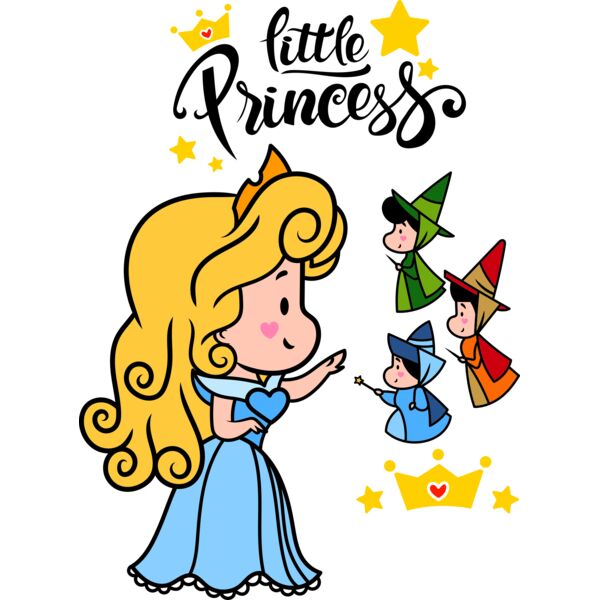 Little Princess , Template , Solid Color , Light Blue , Yellow , Green , Red and Black , PNG , Disney Princess , Princess Aurora , Kids Design , Digital Printing , Customizable , Personalized Gift - Aurora Thumbnail