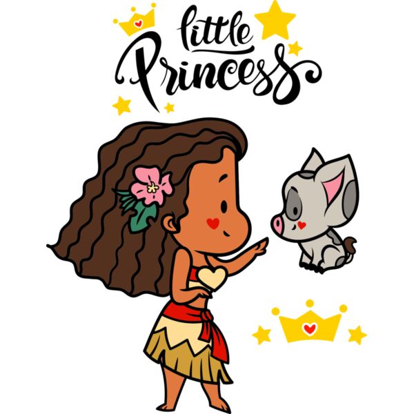 Little Princess , Template , Solid Color , Gray , Cream , Yellow , Green , Red and Black , PNG , Disney Princess , Princess Moana , Kids Design , Digital Printing , Customizable , Personalized Gift - Moana Thumbnail