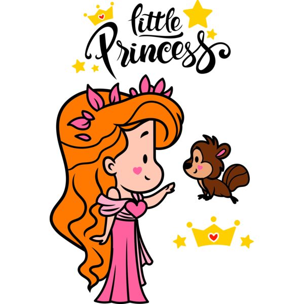 Little Princess , Template , Solid Color , Pink , Orange , Brown , Yellow and Black , PNG , Disney Princess , Princess Giselle in Enchanted, Kids Design , Digital Printing , Customizable , Personalized Gift - Encantada Thumbnail