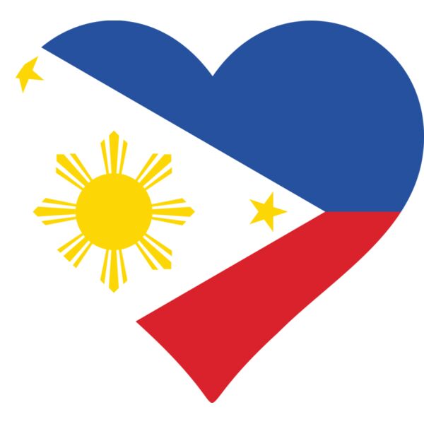 Philippines , Clipart , Solid Color , Blue , Red , Yellow , PNG , Philippine Flag , Heart Shape Philippine Flag , Digital Printing , Customizable , Personalized Gift - philippines heart Thumbnail