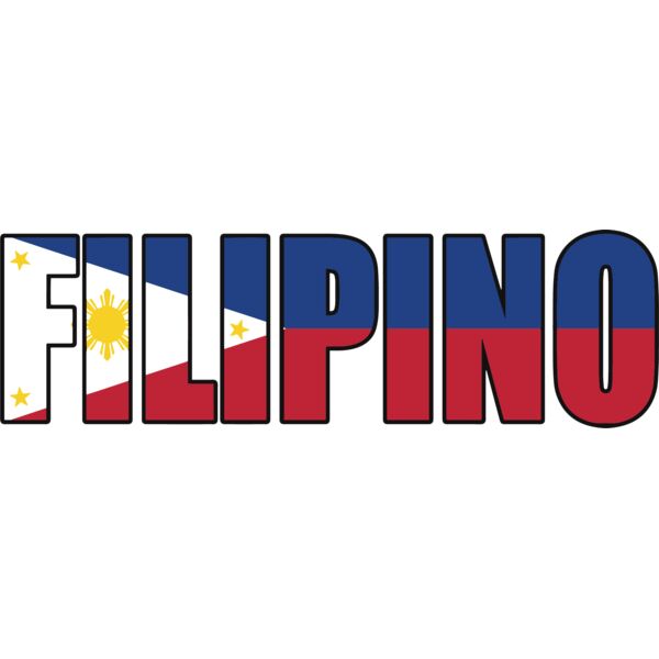 Philippines , Templates , Solid Color , Blue , Red , Yellow , Black and White , PNG , Philippine Flag Inside the Filipino Statement , Digital Printing , Customizable , Personalized Gift - Flag Country Word Philippines Thumbnail