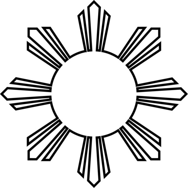 Philippines , Clipart , Solid Color , Changeable Color , Black , PNG , Philippine Flag , Philippine Sun , Digital Printing , Customizable , Personalized Gift - philippines sun outline Thumbnail