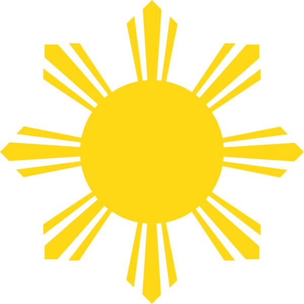 Philippines , Clipart , Solid Color , Changeable Color , Black , PNG , Philippine Flag , Philippine Sun , Digital Printing , Customizable , Personalized Gift - philippines sun Thumbnail