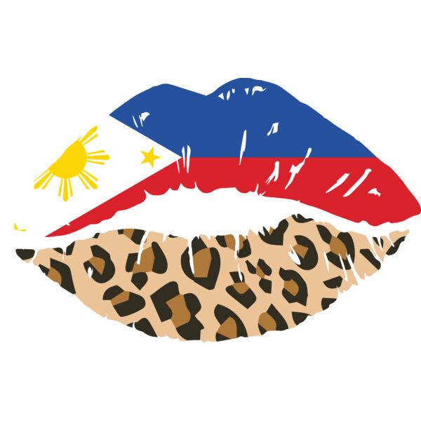 Philippines , Clipart , Solid Color , Red , Yellow , Blue , Peach , Black and Brown , PNG , Philippine Flag , Philippine and Leopard Lips , Digital Printing , Customizable , Personalized Gift - philippines leopard lips Thumbnail